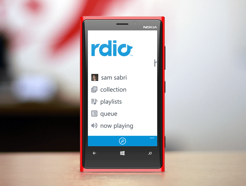 App Rdio é atualizado para o Windows Phone 8.1