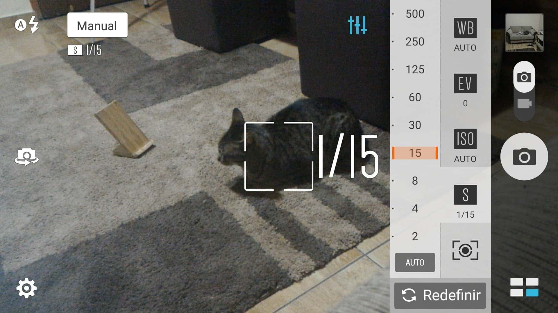 Modo manual da câmera do Zenfone 2