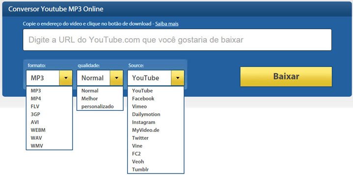 baixar áudio do youtube