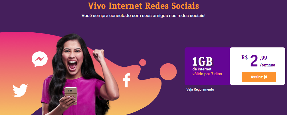 Vivo está oferecendo internet adicional para Facebook, Messenger e Twitter
