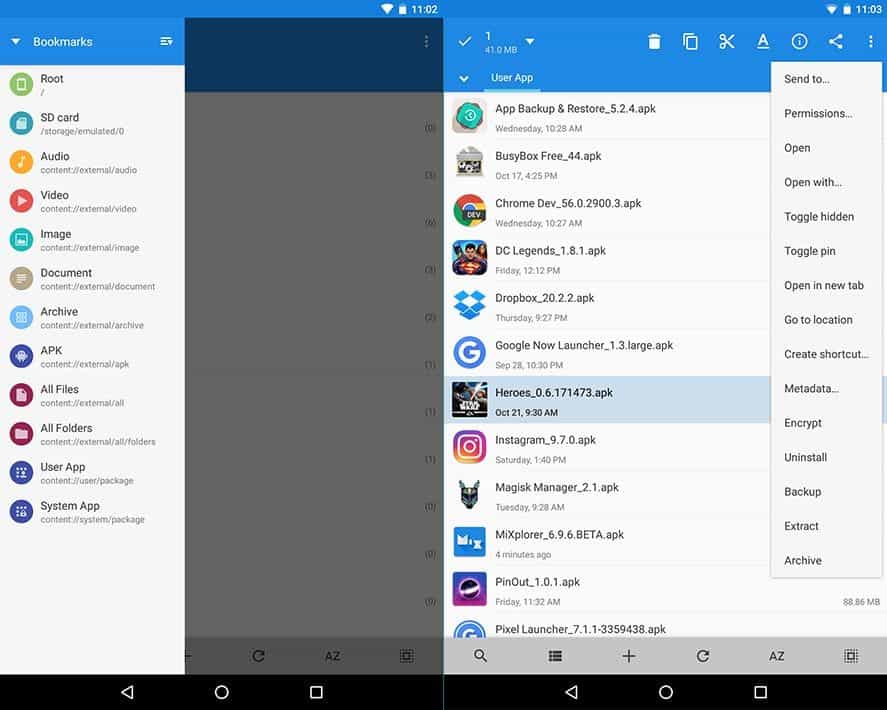 Gerenciador de arquivos hd