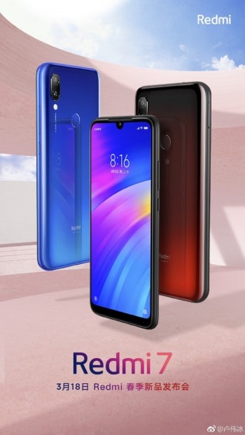 Convite do lançamento do Redmi 7 Convite do lançamento do Redmi 7