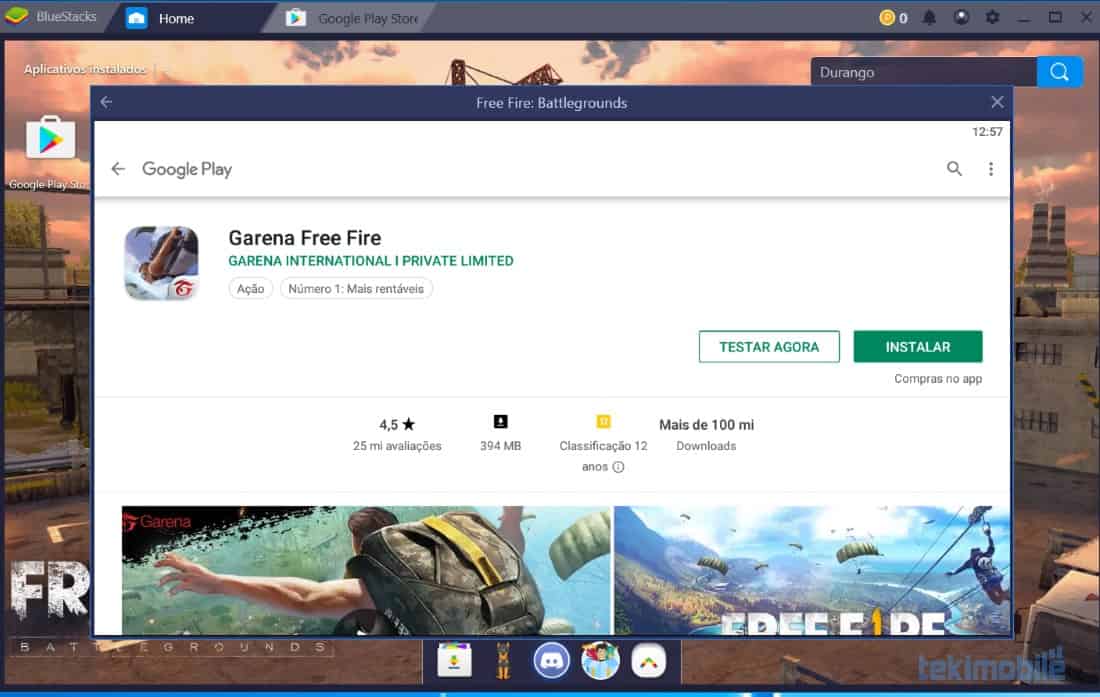 Jogar free fire online pelo google