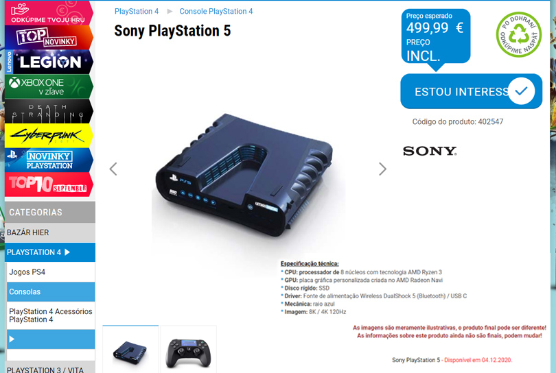 preço do playstation 5