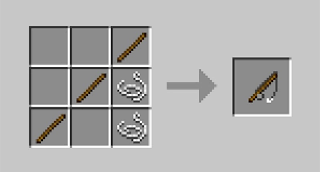 Construa uma vara de pesca - Como fazer sela no Minecraft