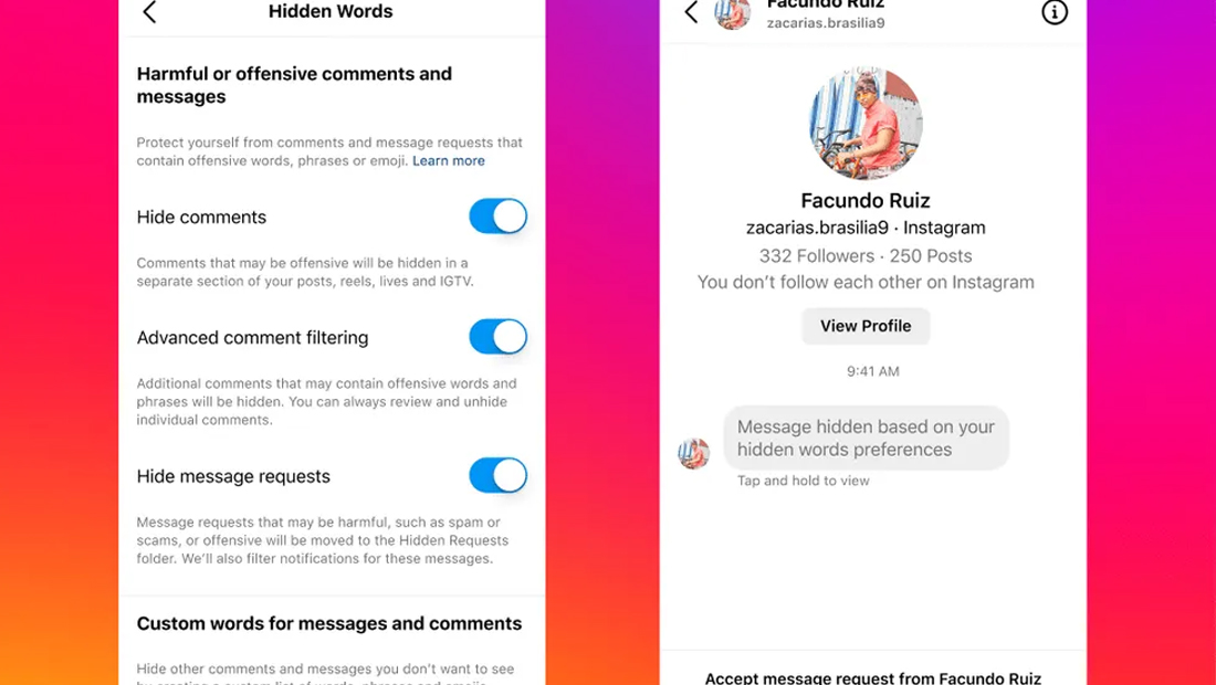 Instagram will block offenses that have 2 letters and numbers The feature comes to Instagram to increase security and privacy