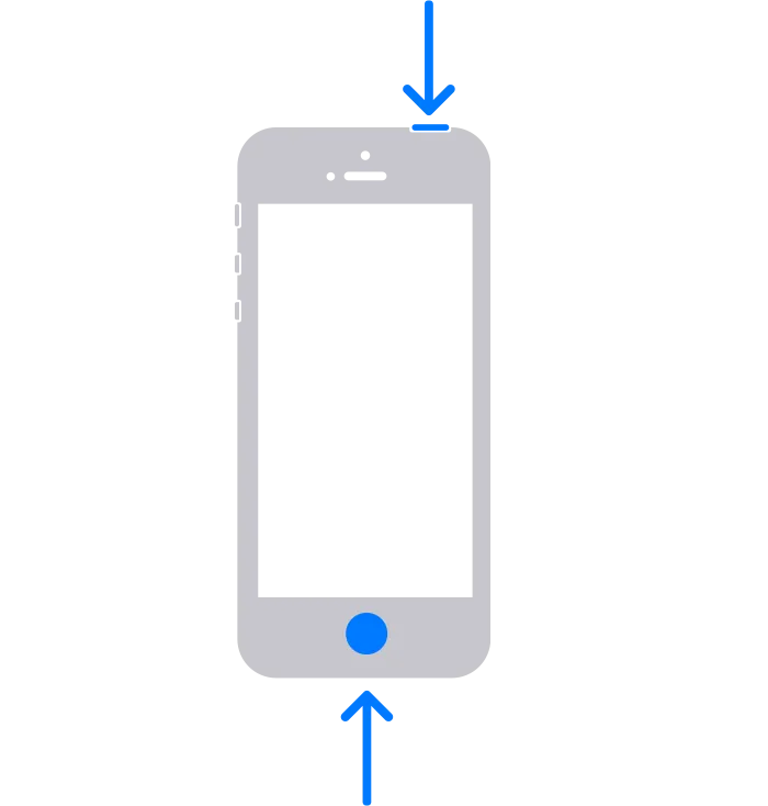 iPhone com botão Home e botão na parte superior - Como tirar print no iPhone?