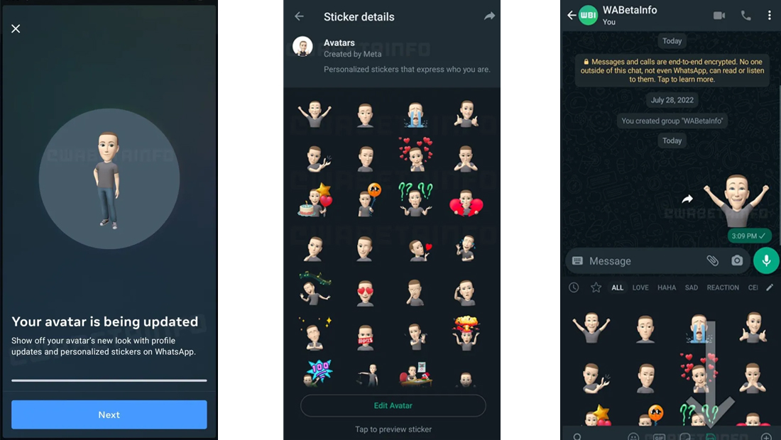 WhatsApp begins testing new customizable avatars 3 (Image: WABetaInfo)
