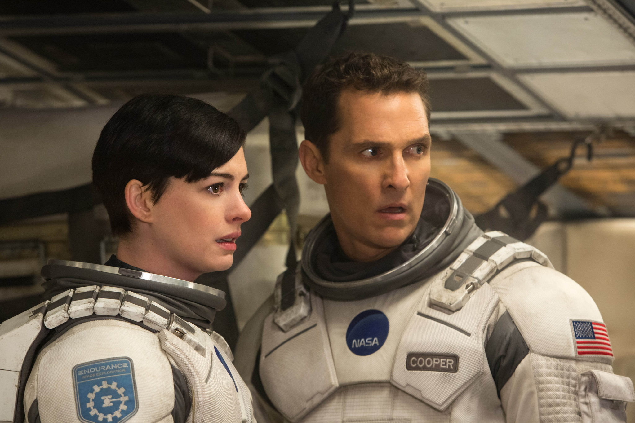 Image of Matthew McConaughey as Joseph Cooper and Anne Hathaway as Dr.  amelia brand