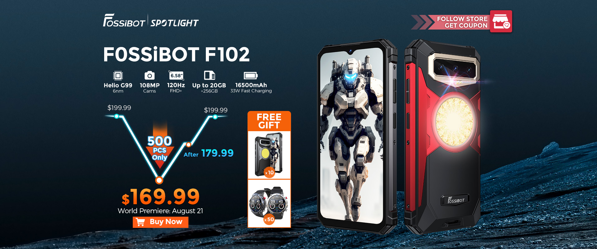 Oferta: FOSSiBOT F102, "celular do Homem de ferro" chega por R$ 960 3