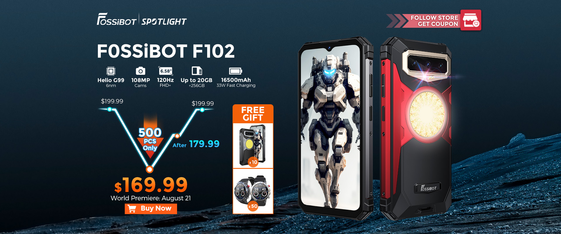 Oferta: FOSSiBOT F102, "celular do Homem de ferro" chega por R$ 960 2