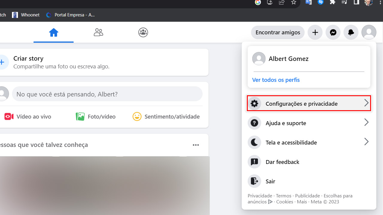 configurações privacidade facebook