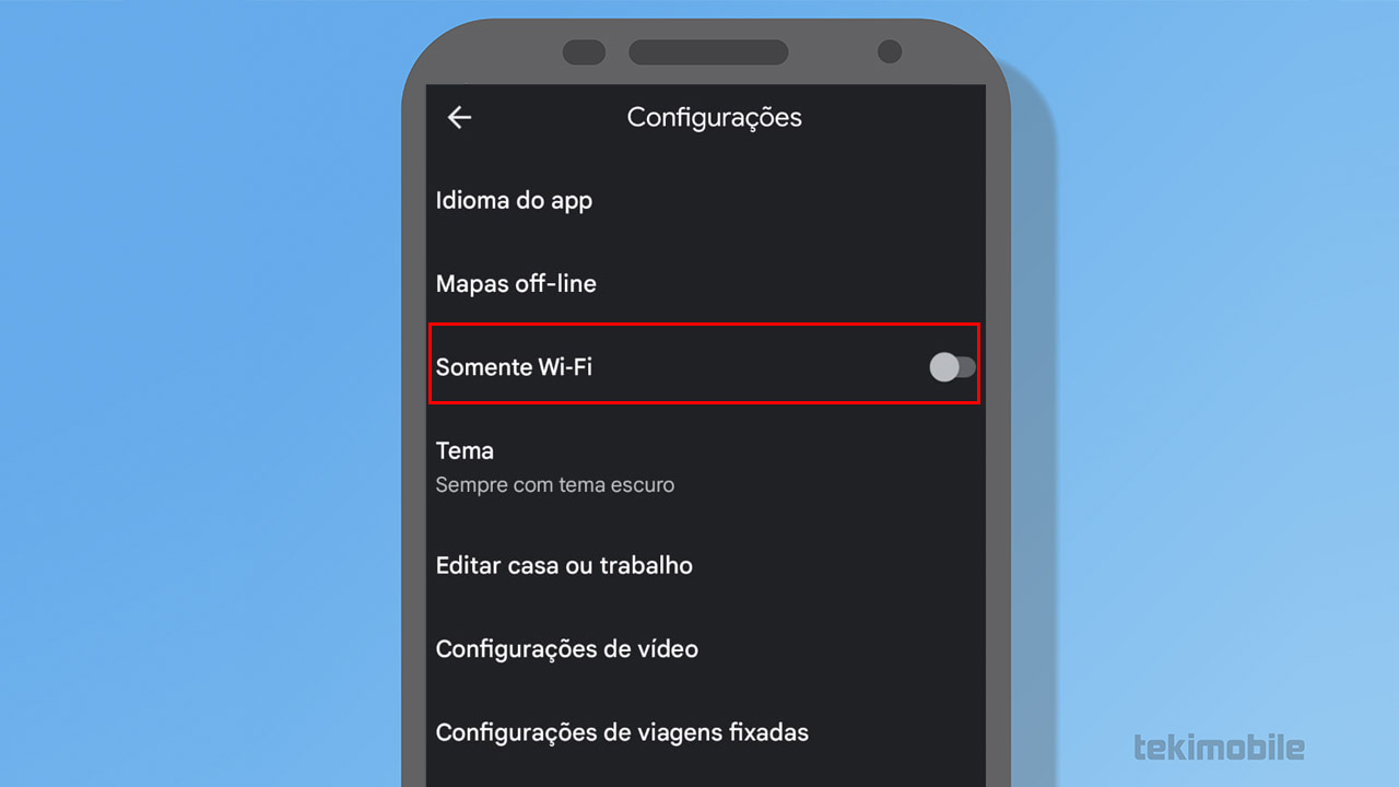 somente wifi android Google maps