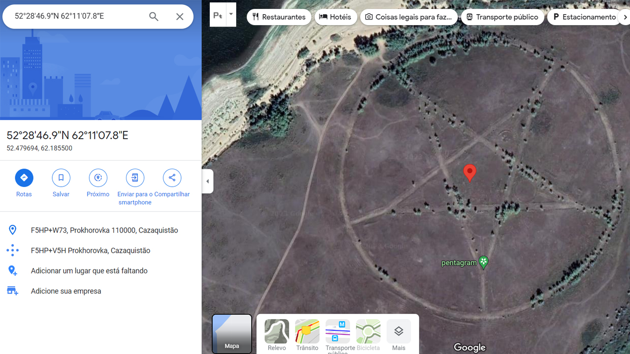 google maps pentagrama