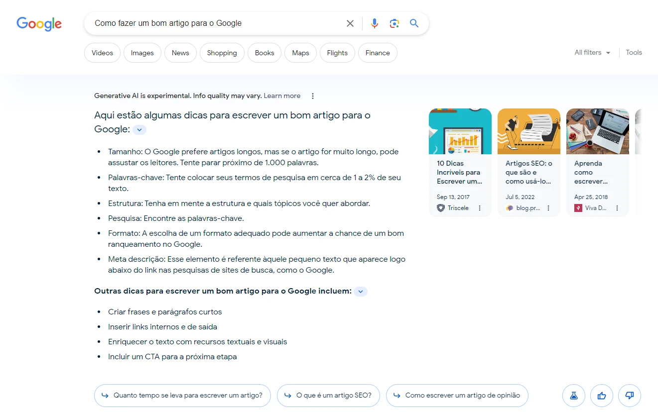 Buscador Google agora responde com Inteligência Artificial generativa, uma "nova" internet está começando 2